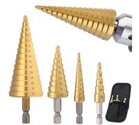 3 pièces 3-12mm 4-12mm 4-20mm HSS rainure droite étape foret ensemble titane enduit bois métal trou Cutter noyau foret ensemble 4-20 Hexagon Shank