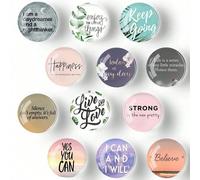 3 pièces/6 pièces/12 pièces Set de magnets de réfrigérateur en verre cristal avec des citations inspirantes aléatoires 3 pièces,6 pièces,12 piècesVerre