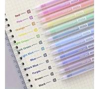 3 pièces/6 pièces/12 pièces, stylo couleur bonbon, stylo feutre d'étudiant, coque transparente mate simple, stylo gel de couleur, stylo 0,5 mm, convient pour le marquage quotidien, l'apprentissage de