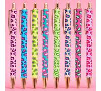 3 pièces/7 pièces Set de stylos à bille en métal imprimé léopard, design de pression, stylos à bille élégants pour femmes, stylos à bille imprimés minimalistes, motifs divers, stylos imprimés simples,