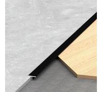 3 Pièces * 90 Cm Bande De Transition Pour Sol En Profilé En T En Alliage D'aluminium, Pour Raccorder Les Lames De Parquet Stratifié Et Les Dalles De Sol(Matte Black,8mmx90cm)