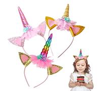 3 Pièces Accessoires licorne pour Cheveux enfants, Bandeau licorne corne, Algérie Pâques Anniversary Fête Carnaval, Accessoires Tête Fête Décoration