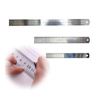 3 Pièces Acier inoxydable Règle précision Métal Droite Règle en Kit 15 /20cm/30cm,Argent Réglet en Inox,Règle en Acier Inoxydable Règle de Mesure à Échelle,Metal Double Face Regle Metallique
