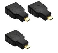 3 Pièces Adaptateur Micro HDMI vers HDMI Femelle Plaqué Or, Convertisseur Mini HDMI vers HDMI pour Appareil Photo Reflex Caméscope Tablette Mini PC Moniteur Projecteur Compatible 4K UHD Full HD 3D ARC