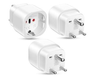 3 Pièces Adaptateur Prise Inde, Adaptateur de Voyage, Adaptateur Voyage Accessoires, Adaptateur Sri Lanka, Schuko UE vers Prise de Type D, pour Inde, Sri Lanka, Népal, Congo Adaptateur de Voyage