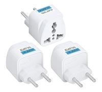 3 Pièces Adaptateur Prise Universelle, 10A Adaptateur Voyage Prise, Chargeur AC Détachable Electrique Euro EU Plug Tête de Canard Chargeur, Blanc