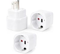 3 Pièces Adaptateur Prise USA, Adaptateur Prise Americaine 125 V 10 A | FR 2 Broches vers US 3 Broches, Adaptateur de Voyage EU vers US pour États-Unis Canada Japon Mexique Thaïlande