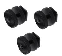 3 Pièces Adaptateur Sabot Flash Noir à Deux Niveaux Vis 1/4