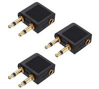 3 Pièces Adaptateurs Airline pour Écouteur et Avion - Adaptateur Audio Double Prise vers Jack Stéréo 3,5 mm pour Casque Audio