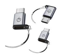 3 Pièces Adaptateurs USB Type C Vers Micro USB, Charge Rapide 18W et Transfert de Données, Convertisseur Compact USB C Femelle Vers Micro USB Mâle, Noir, pour Smartphone, Tablette et Câble de Charge