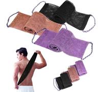 3 Pièces African Net Sponge, Nylon Djampé Filet De Douche Africain, Eponge Africaine Avec Corde à Main, Exfoliant Gratte Dos Douche, Doux et Rugueux Filet de Douche pour Hommes Femmes