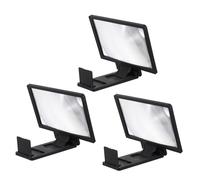 3 Pièces Agrandisseur D'écran de Téléphone Portable 3D Noir | Technologie Optique Haute Définition, Grossissement 2 à 3 Fois, Fatigue Visuelle Réduite, pour Téléphone et Cellulaire