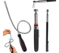 3 Pièces Aimant Telescopique, 60CM Ramassage Magnétique Flexible, Aimant Mecanique Auto pour Ramasser de Petites Pièces, Vis, Boulons, Outils Mécaniques Objets Métalliques(1.5 LB 3 LB 5 LB)
