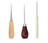 3 Pièces Alènes Manche Bois, Alène en Cuir, Poinçon à PoignéE En Bois, Machine À Coudre En Cuir Ronde À Manche En Bois Outil De Poinçon En Forme De Gourde Poinçon En Cuir Bricolage Outil