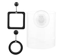 3 Pièces Anneau d'alimentation pour Poissons Flottant, Plastique | Fixation Ventouse, Observation Intuitive, pour Aliments Flottants Lente , Position Stable