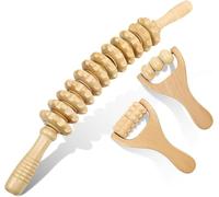 3 Pièces Appareil de Massage Roller Manuel, Rouleau de Massage en Bois pour le Cou le Dos les Jambes pour Soulager les Tensions Musculaires
