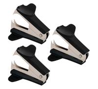 3 Pièces Arrache-agrafes de Bureau Compact, Noir | Alliage D'aluminium et Plastique, pour Agrafes et Pins, Usage Bureau, Présent Rentrée