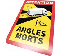 3 pièces Attention Angles Morts étiquettes magnétiques 25 x 17 cm aimantées pour Camion et Caravane Panneau de signalisation Panneau France avec Protection UV