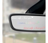 3 Pièces Autocollant Je T'Aime, Conduis Prudemment Pour Rétroviseur, Autocollant Je T'Ai-Me, Conduis Prudemment, Avec Cœur, Au-Tocollant Décoratif Pour Rétroviseur De Voiture Pour Camions