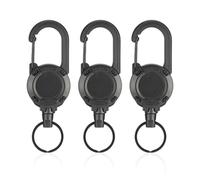 3 Pièces Avec Un Porte-Clés Rétractable, Équipement D'Activité À L'Extérieur, Boucle Sac À Dos, Boucle D'Identification (Noir).