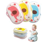 3 Pieces Baby Bath Sponge,Elephants Natural Bath Sponge,Body Shower Sponge,Natural Shower Sponge,Three Layers Of Protection,For Babies,Children And Newborns