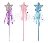 3 Pièces Baguette étoile, Baguettes Magiques Pailleté de Fée, 27,9 cm Baguette étoile de Princesse de Fée, pour Anniversaire, Halloween, fête de Noël, pour Fête Cosplay Jouet Jeu de Rôle