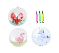 3 Pièces Balles de Gonflables Transparentes PVC Colorés pour Piscine Activités Amusement Plein Air