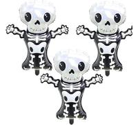 3 Pièces Ballon Squelette, Ballons Halloween, Ballon en Aluminium Squelette Ballons de Fête d'Halloween, Ballon Helium Halloween pour Décoration Maison Hantée, Mascarade, Halloween Fête à Thème