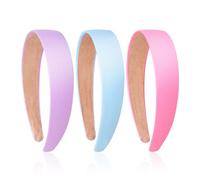 3 Pièces Bandbands En Satin, Bandeaux À Larges Féminines, Accessoires De Cheveux Simples Et Polyvalents, Décorations De Coiffures, Accessoires De Cheveux Élés.