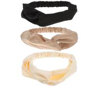 3 Pièces Bandeau Croisé en Tissu, Accessoire Cheveux Femme Élégant | Queue de Cheval et Frange, Style Mode pour Bureau, Shopping et Événements