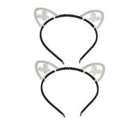 3 Pièces Bandeau pour Cheveux Chat en Alliage de Zinc | Polyester Léger, Forme Unique, Confort Stable, pour Diverses Occasions