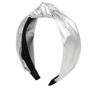 3 Pièces Bandeaux à Cheveux pour Femme, Bandeau en Cuir pour les Cheveux Simplicité Elégante Tricolore pour Filles Headband Accessoires pour Fêtes Geburtstag Vie Quotidienne (Argenté, Taille Unique)