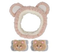 3 Pièces Bandeaux Pour Femmes, Set De Bandeau De Spa Facial Avec Bracelets, éLastique Douche Bandeau, Accessoires Cheveux Pour Se Laver Le Visage, Faire Du Sport, Prendre Soin De La Peau