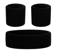 3 Pièces Bandes de Transpiration Set, Ensemble de Bandeau, Sports Bandeau Poignet, Humidité Mèche Sweat Head Band, Bandeaux Anti-Transpiration pour Entraînement de Gym et Yoga