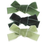 3 Pièces Barrette Nœud Cheveux Vert en Tissu, Pince Sécurisée | Ne Glisse Pas, Résiste à Déformation, Maintien Fiable, Jolie Touche pour Petites Filles et Garçon et Filles
