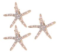 3 Pièces Barrettes à Cheveux Étoile en Alliage | Fixent les Mèches Rebelles, Style Élégant et Charmant, Couleur Or, pour Mariage et Shopping