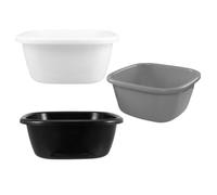 3 Pièces Bassine de Lavage en Pp, Petit Format, Lot | Blanc, Noir et Gris, Design Compact et Léger, pour Dortoirs Étudiants et Buanderies