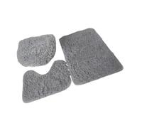 3 Pieces Bathroom Rug Set Bath Mat Toilet Lid Cover U Shape Rug Soft Floor Mat for Shower Laundry Room Kitchen pour Salle de Bain, Baignoire et Toilettes(Light Grey)