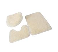 3 Pieces Bathroom Rug Set Bath Mat Toilet Lid Cover U Shape Rug Soft Floor Mat for Shower Laundry Room Kitchen pour Salle de Bain, Baignoire et Toilettes(Beige Yellow)