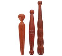 3 Pièces Bâton de Massage des Pieds en Bois Marron, Style Rétro | Surface Lisse et Bords Arrondis, pour Voûtes Plantaires, Nuque, Maison, Hôtel, Musique Couleur Aléatoire