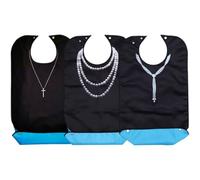 3 Pièces Bavoir de Dîner pour Adultes Personnes Âgées, Polyester | Bavoir Lavable, Design Ajustable et Pliable, Résistant à L’usure, Usage Domestique, Présent Intime