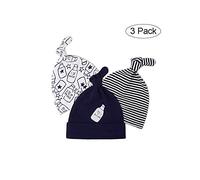 3 Pièces Beanie Baby Noeud Noeud ajustable Cap coton nouveau-né Chapeau pour Garçons Filles