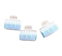 3 pièces bigoudis paresseux frange rouleau bigoudis en plastique auto-adhésif cheveux friser coiffure outils de coiffure for outil de coiffure pour Cheveux Courts, Moyens Ou Longs(Blue)