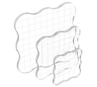 3 Pièces Bloc de Tampon Transparent, 5/7,5/10cm Blocs Acryliques Pièces Tampon Transparent Scrapbooking pour Album Photo de Scrapbooking de Tampon en Silicone