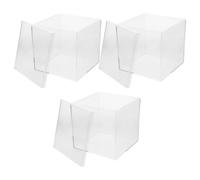 3 Pièces Boîte à Dragées Carrée Transparente avec Couvercle | Contenants de Présentation pour Mariage et Fête, Design Empilable, Ouverture Douce, Style Moderne Minimaliste