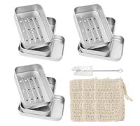 3 Pièces Boîte à Savon en Aluminium, Porte Savons Avec Égouttoir Amovible, Pour la Maison ou Les Voyages