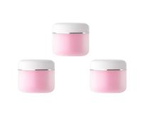 3 Pièces Boîte Cosmétique Rose 100g en Plastique, et Étanche | Mini Coffret Moderne pour Crèmes et Onguents, Fermeture sans Joint, Usage Maison et Camping