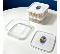 3 pièces Boîte de conservation alimentaire en plastique Scooby-Doo avec couvercle, boîte de préparation de repas carrée hermétique et étanche au congélateur, bac de rangement pour collations transpare