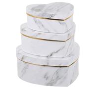 3 Pièces Boîte de Cœur Blanche en Papier, Légère et Solide | Lot Décoratif pour Fêtes et Anniversaires, Emballage Souple, Facile à Porter, Style Délicat