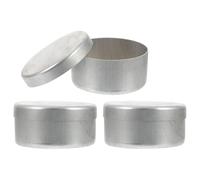 3 Pièces Boîte Ronde en Aluminium pour Analyses D’humidité | Bords Arrondis, Couvercle, Rangement Portable pour Échantillons Chimiques et Poudres, Argenté